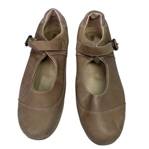 Drew Jillian Mary Jane Shoes Women 12 WW Tan Leather Buckle Comfort Orthopedic
